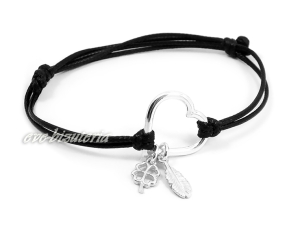 Bransoletka sznurkowa Serce Koniczynka Listek 1052 B8