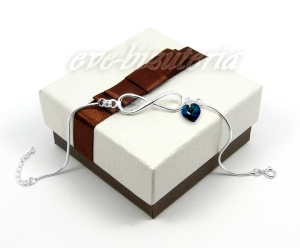 Bransoletka srebrna Nieskończoność Serce Swarovski B27