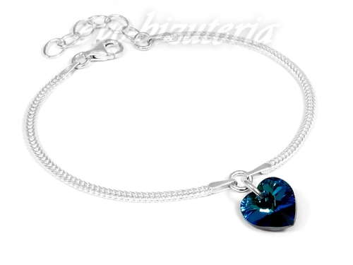 Srebrna bransoletka z serduszkiem Swarovski 1129a.jpg