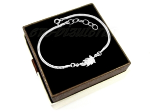 Srebrna bransoletka Piórko B53