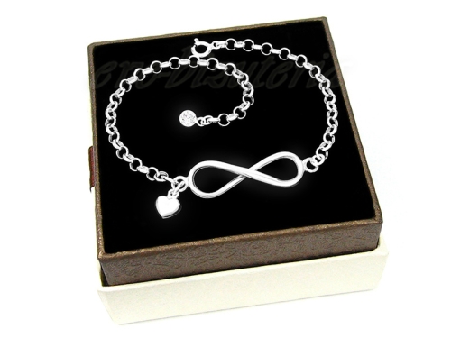 Bransoletka srebrna Nieskończoność serce 1159-B41a.jpg