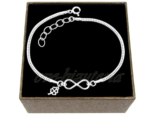 Srebrna bransoletka nieskończoność koniczynka 1190-B64.jpg