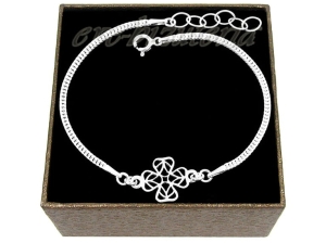 Srebrna bransoletka Koniczynka Ażur B70