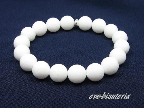 0345 bransoletka z jadeitu 10mm biała