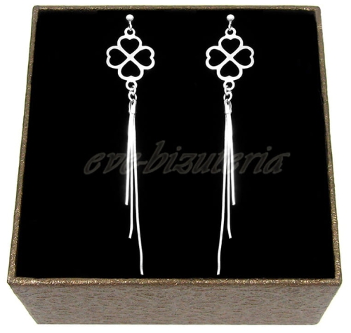 Srebrne kolczyki Koniczynki wiszące A18.jpg