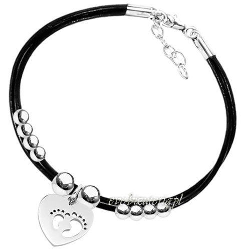 Srebrna bransoletka Serduszko Stópki.jpg