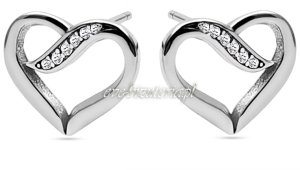 Srebrne kolczyki Serduszka z cyrkoniami A53