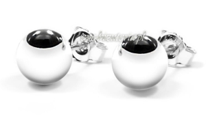 Kolczyki srebrne kulki 8 mm 0408