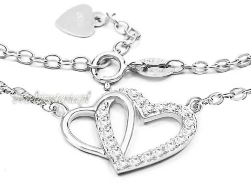 Srebrny naszyjnik celebrytka Serce z cyrkoniami 0610e.jpg