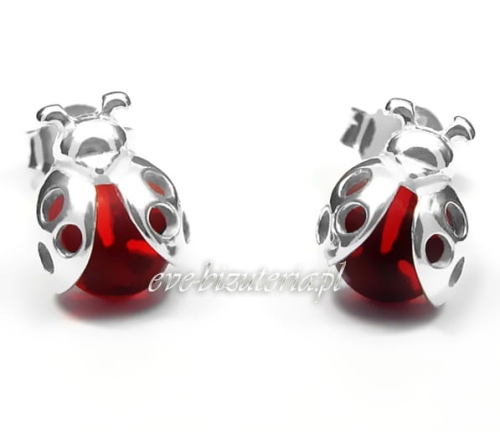 Srebrne kolczyki biedronki 00864b.jpg