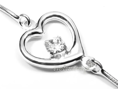 Srebrna bransoletka z serduszkiem i cyrkonią 00892AR.jpg