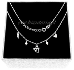 Łańcuszek srebrny Aniołek Serduszko