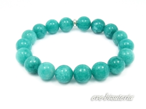 Bransoletka z kamieni - jadeit 10 mm morska 0336