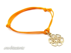 Bransoletka z zawieszką kwiatek pozłacana 0446