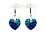 Kolczyki Serduszka SWAROVSKI Bermuda Blue 1124  
