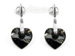 Kolczyki Serduszka SWAROVSKI Silver Night 1125