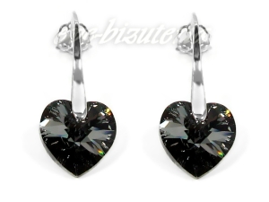 Kolczyki Serduszka SWAROVSKI Silver Night 1125