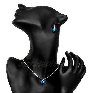 Srebrny komplet Serduszka Swarovski 1134