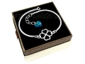 Srebrna bransoletka Koniczynka z serduszkiem Swarovski 1169-B51.jpg