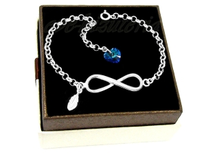 Bransoletka Nieskończoność Piórko Swarovski B48