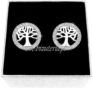 Srebrne kolczyki Drzewka z cyrkoniami A68