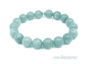 Bransoletka z kamieni - jadeit 10mm miętowa