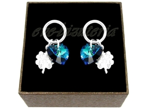 Kolczyki Koniczynki Serce Swarovski A12