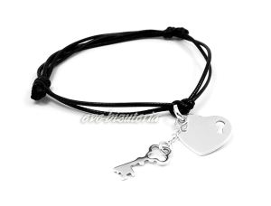Bransoletka sznurkowa Serce - Kluczyk 1051