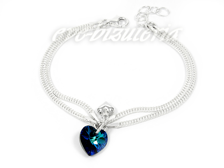 Bransoletka srebrna Hearts Swarovski B26