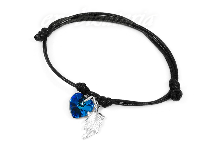 Bransoletka sznurkowa Indian Heart Swarovski B28