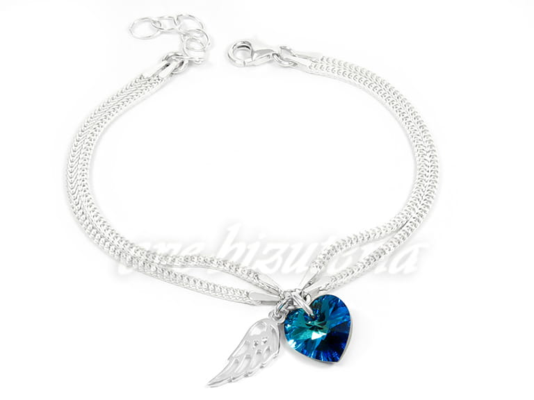 Srebrna bransoletka Serce B60